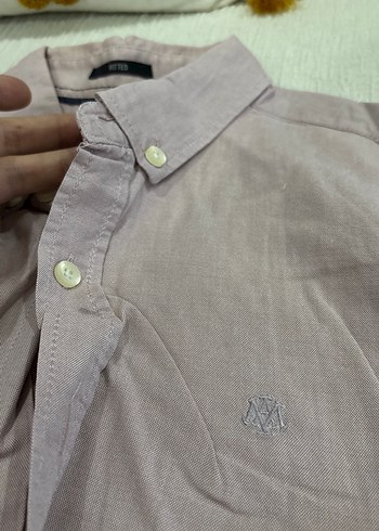 Gül kurusu Düğmeli Uzun Kollu Keten Erkek Gömlek - Görsel 3