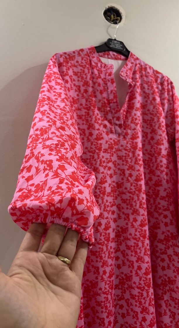 Pembe Renkli Uzun Elbise - Görsel 2