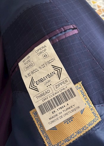 Lacivert Erkek mini kareli Takım Elbise 56 beden - Görsel 2