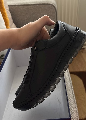 Hakiki deri Siyah  kadın Ayakkabı - Görsel 6