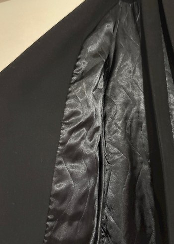 Siyah Uzun Kadın Kaban - Görsel 4