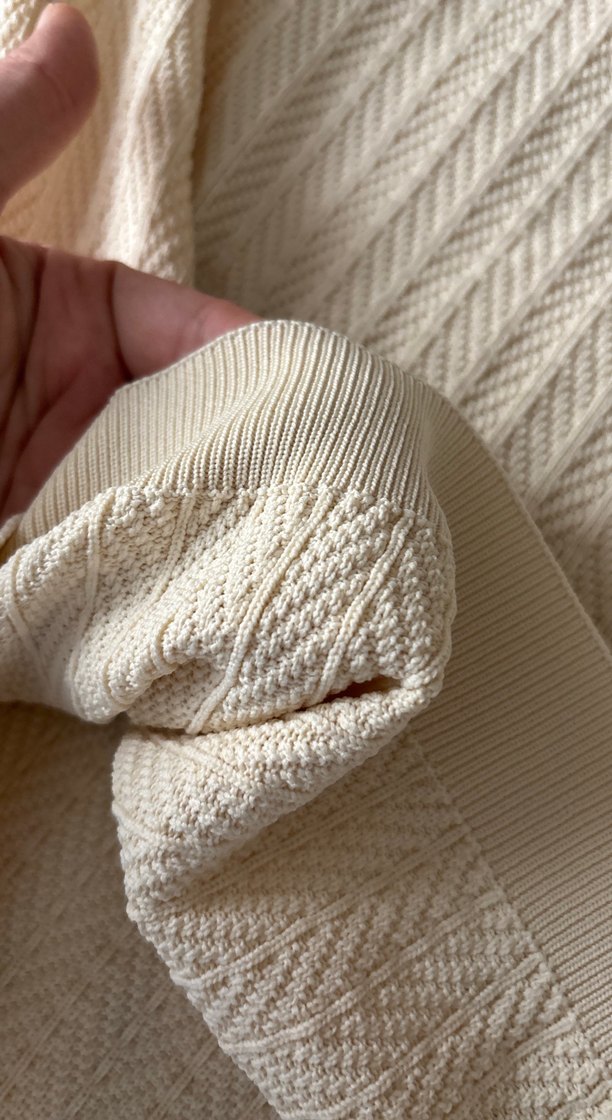 Bej Örgü Kısa Kollu Polo Tişört - Görsel 4