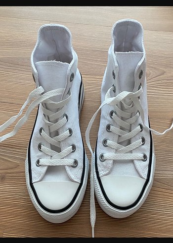 36 Beden Beyaz platform converse spor ayakkabı