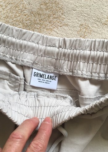 xl Beden Bej Keten Rahat Kesim Erkek Pantolon