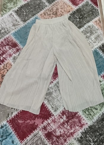 Kadın Pilili Bohem Mini Kumaş Pantolon - Görsel 2