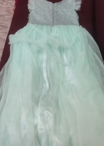 Kız Çocuk Turkuaz Fırfırlı Bohem Elbise - Görsel 5