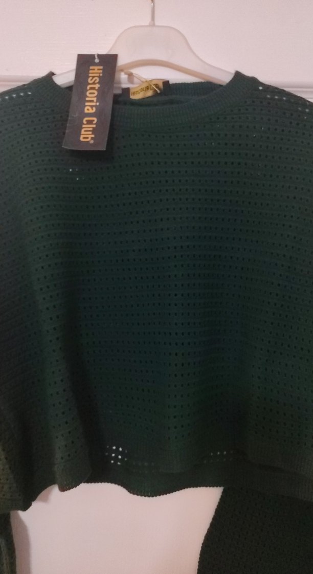 Siyah Örgü Kısa Kadın Kazak - Görsel 4