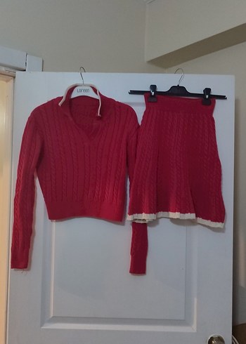 Koyu pembeÖrgü Mini Triko Takım - Görsel 5