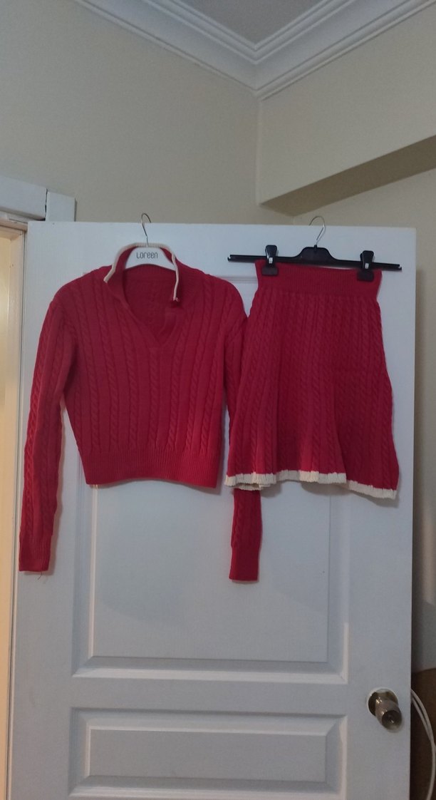 Koyu pembeÖrgü Mini Triko Takım - Görsel 5