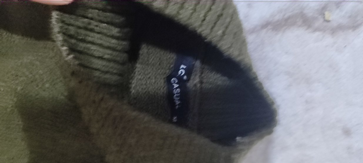 Düğmeli yeşil Boğazlı Kadın Yün Kazak - Görsel 5