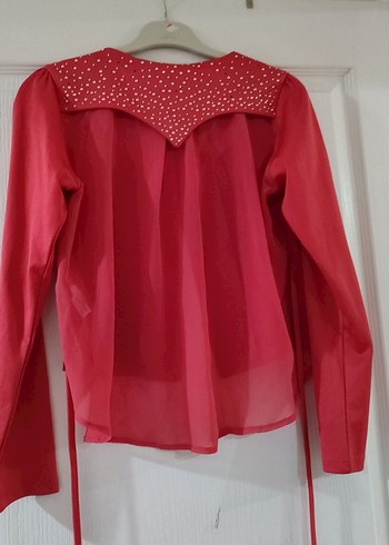 Kız Çocuk Kırmızı Uzun Kollu Bolero - Görsel 5