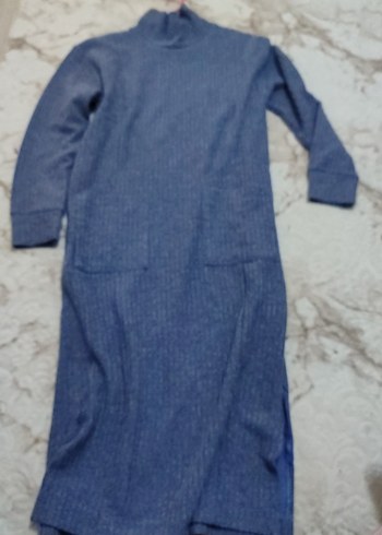 m Beden gri Renk Gri Triko Uzun Kollu Kadın Elbise