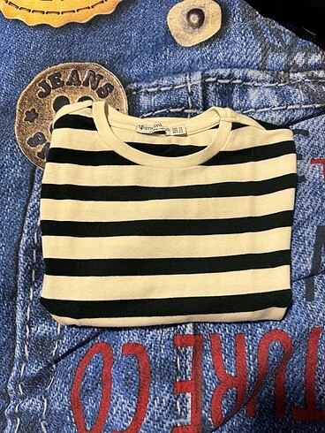 Stradivarius Çizgili Crop Top