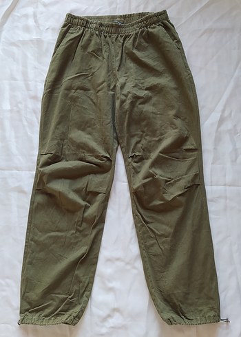 Kadın Haki Oversize Lastikli Pantolon