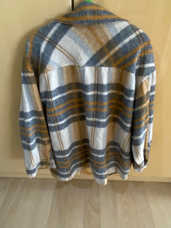 Düğmeli geniş kesim oduncu ceket gömlek - Görsel 2