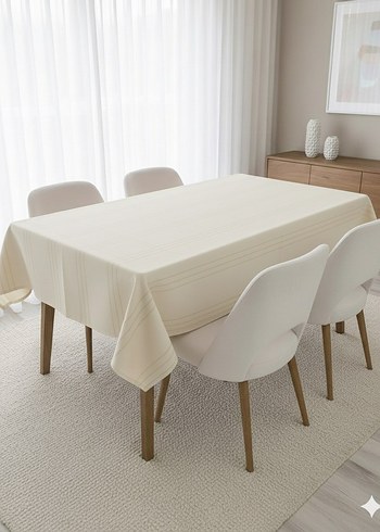 Krem Dertsiz Masa Örtüsü - Görsel 6