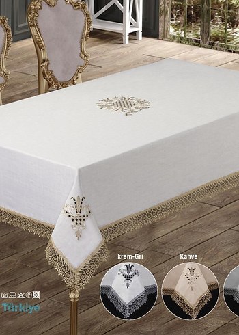 Lale Desenli Güpürlü Masa Örtüsü - Görsel 2