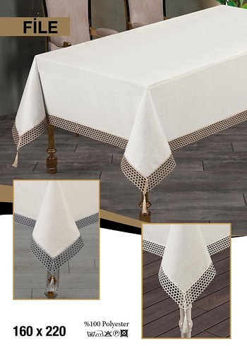 File Güpürlü Masa Örtüsü - Görsel 2
