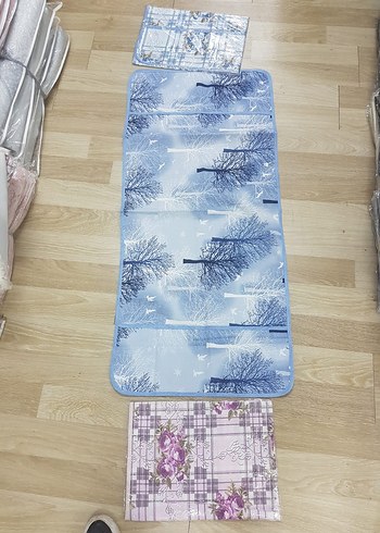 Mavi Çiçek Desenli Çamaşır Makinesi Örtüsü - Görsel 2