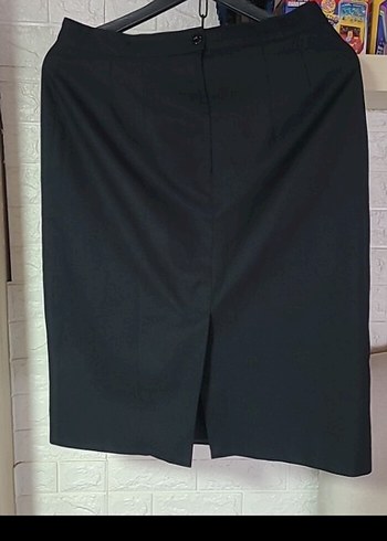 Drapeli Siyah Midi Kalem Etek - Görsel 2