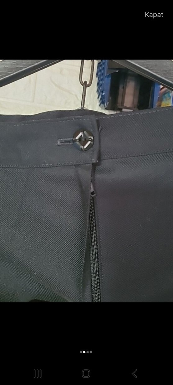 Drapeli Siyah Midi Kalem Etek - Görsel 3