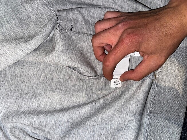 nike tech fleece üst gri orjinal - Görsel 5