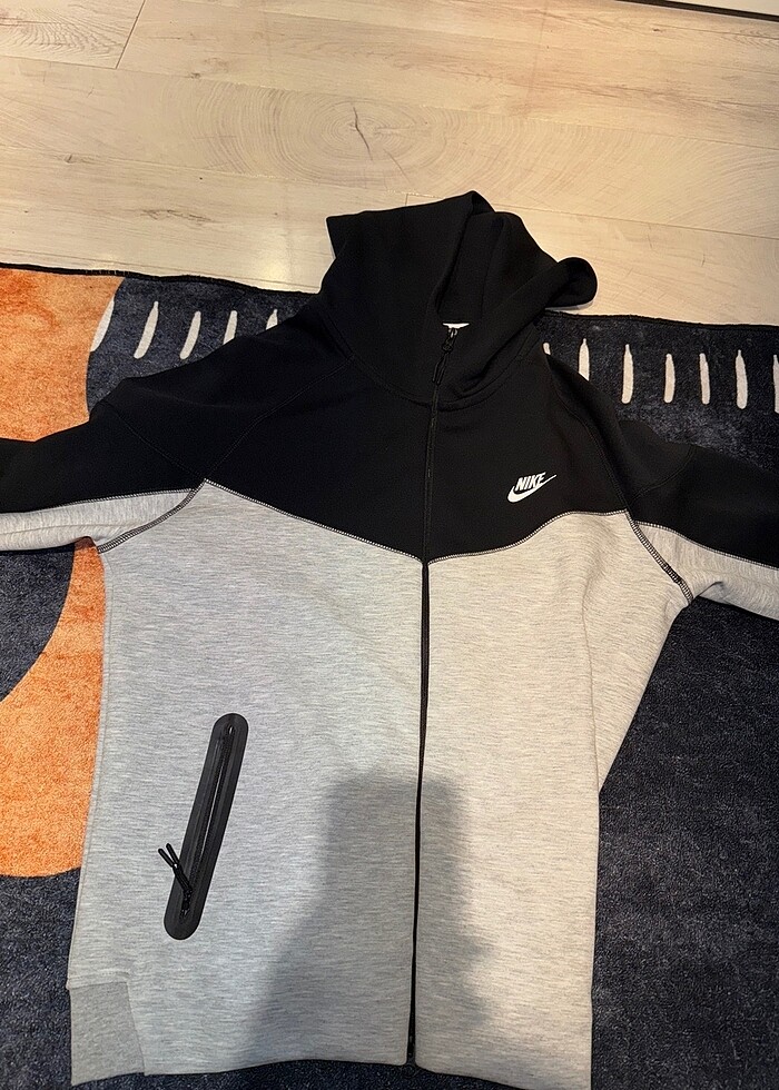 nike tech fleece üst gri orjinal - Görsel 2