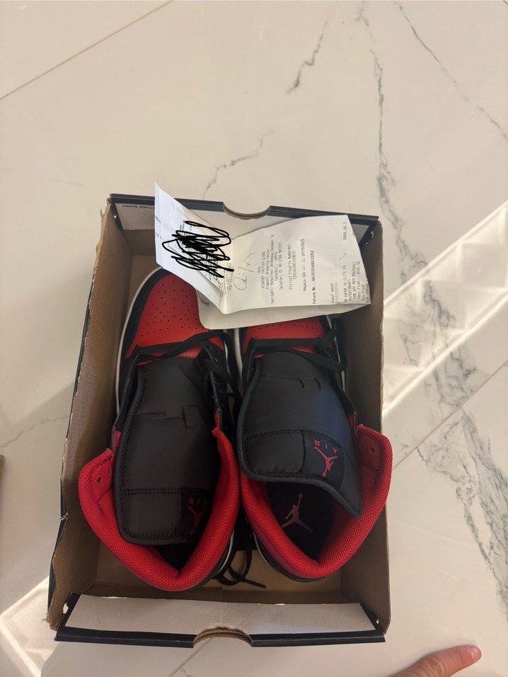 nike jordan mid kırmızı faturalı - Görsel 4