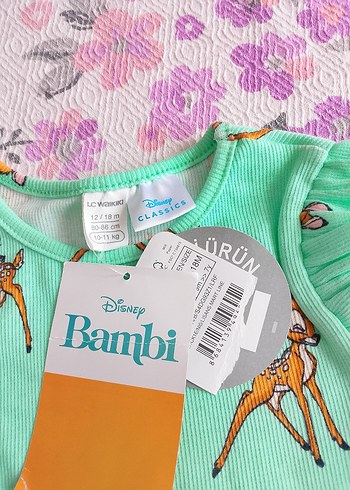 2 Yaş Beden Bambi Baskılı Örgü Uzun Kollu Bebek Takımı