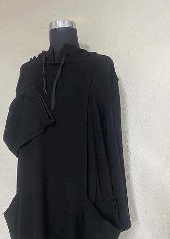 l Beden Uzun Kollu Siyah Gotik Tunik