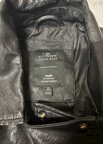 Suni siyah Deri Biker Ceket Kadın Mavi - Görsel 2