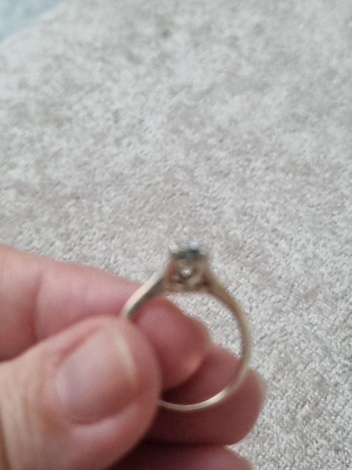 Elmas montür tektaş gümüş yüzük - Görsel 3