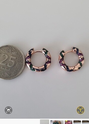 925 ayar renkli taşlı mini küpe