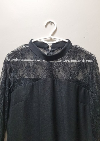 ADL marka dantel Detaylı Siyah Uzun Kollu Gotik Elbise - Görsel 3