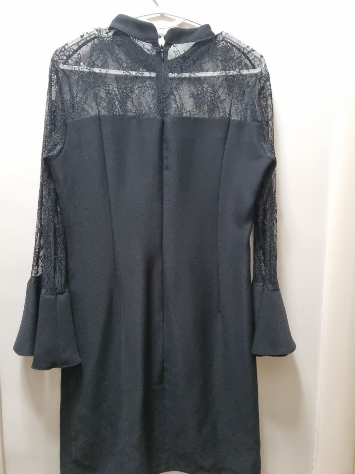 ADL marka dantel Detaylı Siyah Uzun Kollu Gotik Elbise - Görsel 2