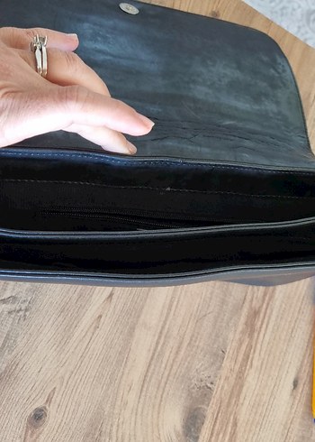 İnci marka Siyah hakiki  Deri Kadın Çanta - Görsel 6