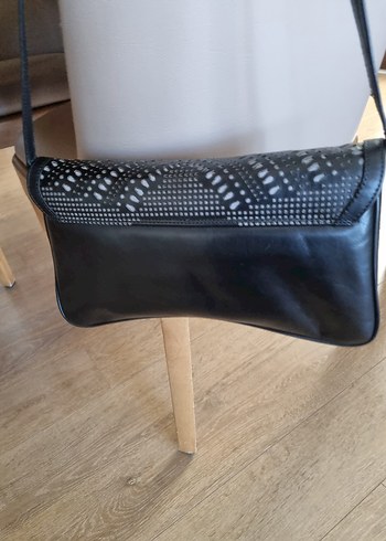 İnci marka Siyah hakiki  Deri Kadın Çanta - Görsel 3