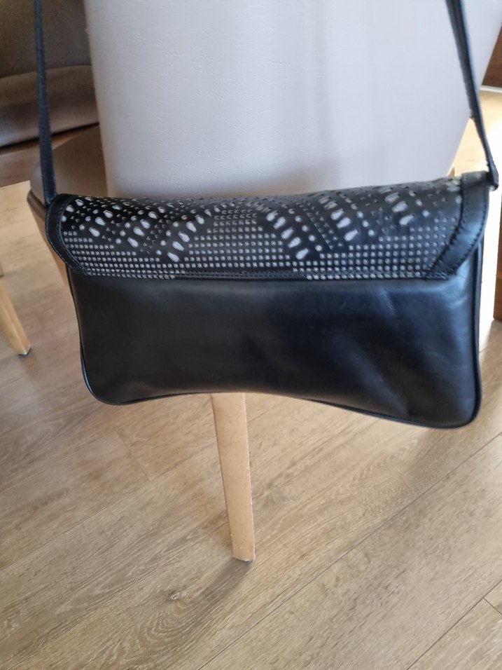 İnci marka Siyah hakiki  Deri Kadın Çanta - Görsel 3