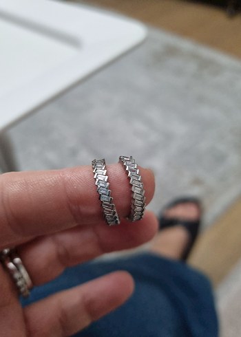 925 gümüş baget taşlı gümüş küpe - Görsel 4