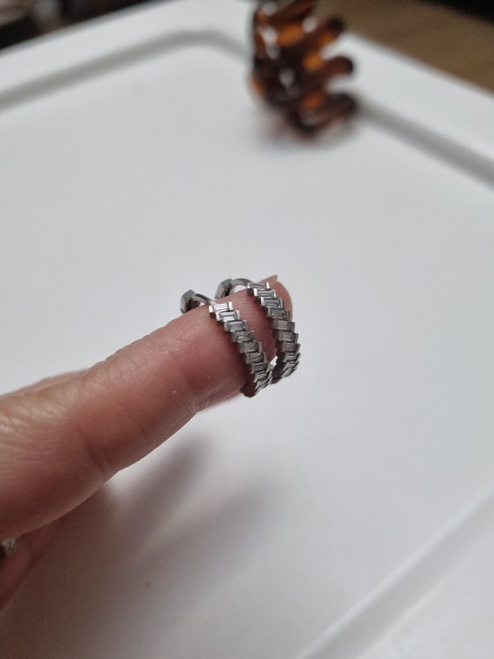 925 gümüş baget taşlı gümüş küpe - Görsel 2