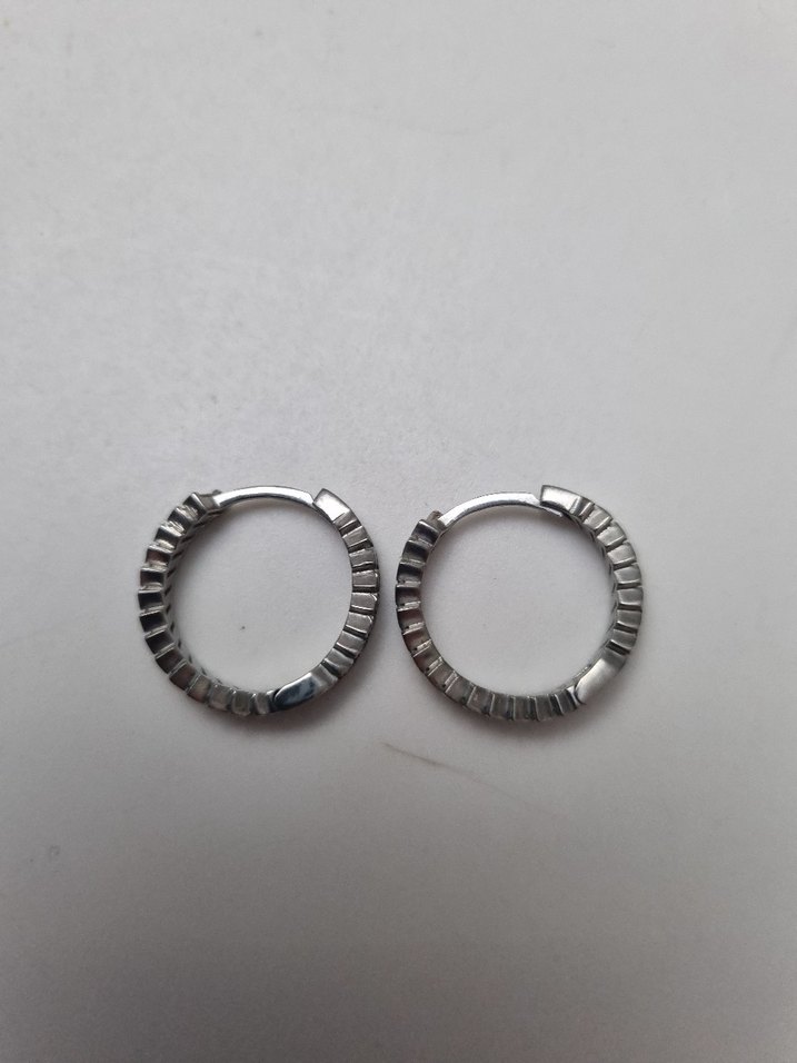 925 gümüş baget taşlı gümüş küpe - Görsel 3