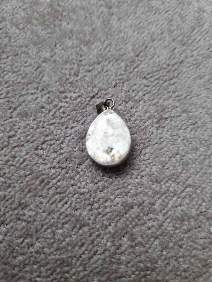 Safir taşlı gümüş  kolye ucu - Görsel 3