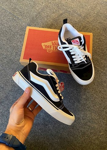 Siyah Beyaz Vans Sokak Stili Kadın Spor Ayakkabı