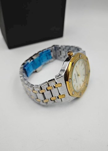 Altın ve Gümüş Detaylı Modern Klasik Erkek Saati - Görsel 6