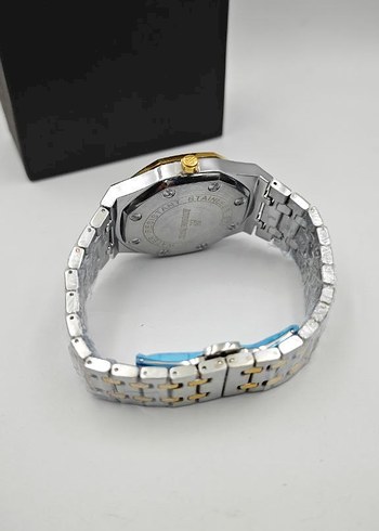 Altın ve Gümüş Detaylı Modern Klasik Erkek Saati - Görsel 2