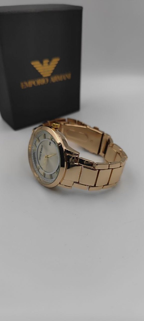 Emporio Armani Altın Renk Modern Klasik Erkek Saati - Görsel 5