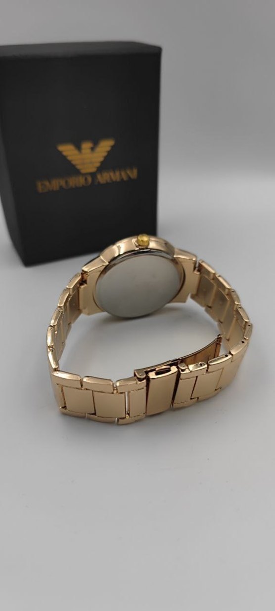Emporio Armani Altın Renk Modern Klasik Erkek Saati - Görsel 3