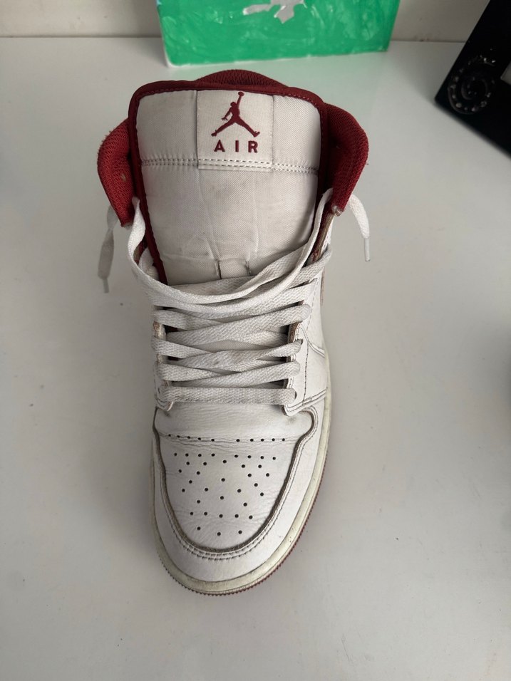 Beyaz Kırmızı Bağcıklı erkek Spor Ayakkabı - Görsel 3