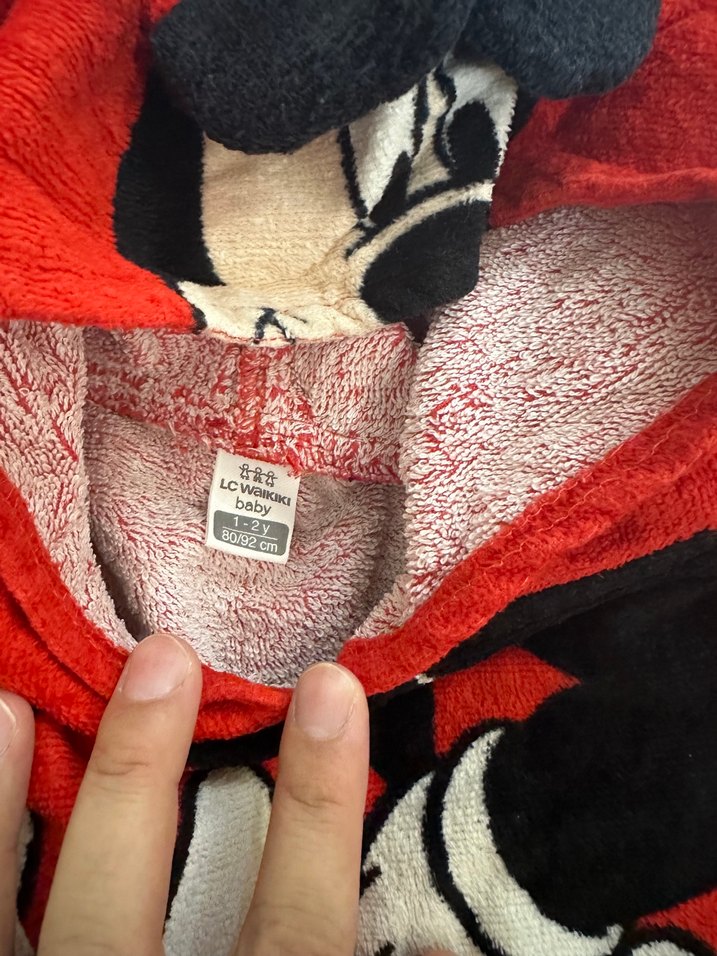 Renkli Mickey Mouse Baskılı Erkek Çocuk Bornozu - Görsel 2