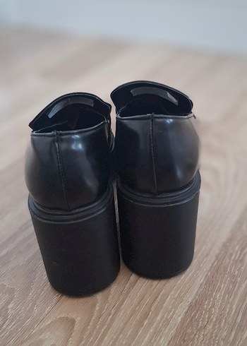 39 Beden siyah Renk Kadın Siyah Platform Topuklu Loafer